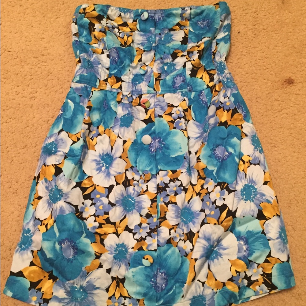 Papaya Strapless Floral Women's Dress